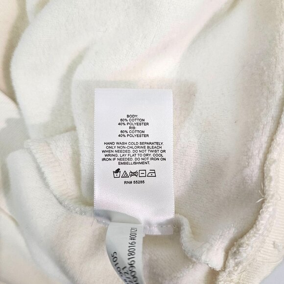 Express Womens Sz L Neutral Rhinestone Embellished Crew Neck Fleece Sweatshirt - Picture 10 of 10